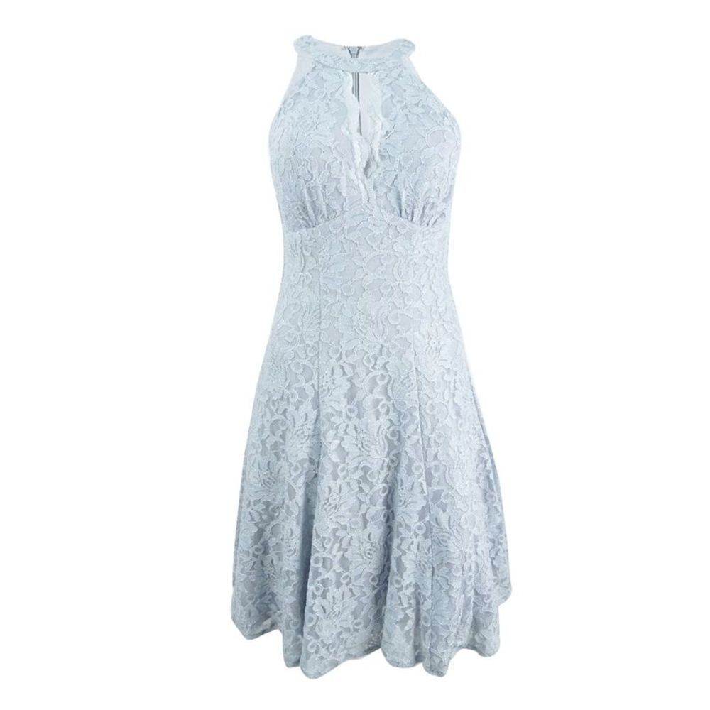 Nightway Women's Lace Fit & Flare Dress - Platinum